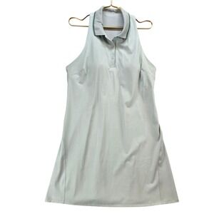 Lululemon‎ Lightweight Sleeveless Polo Tennis Dress Size 14 Athleisure Jade Grey